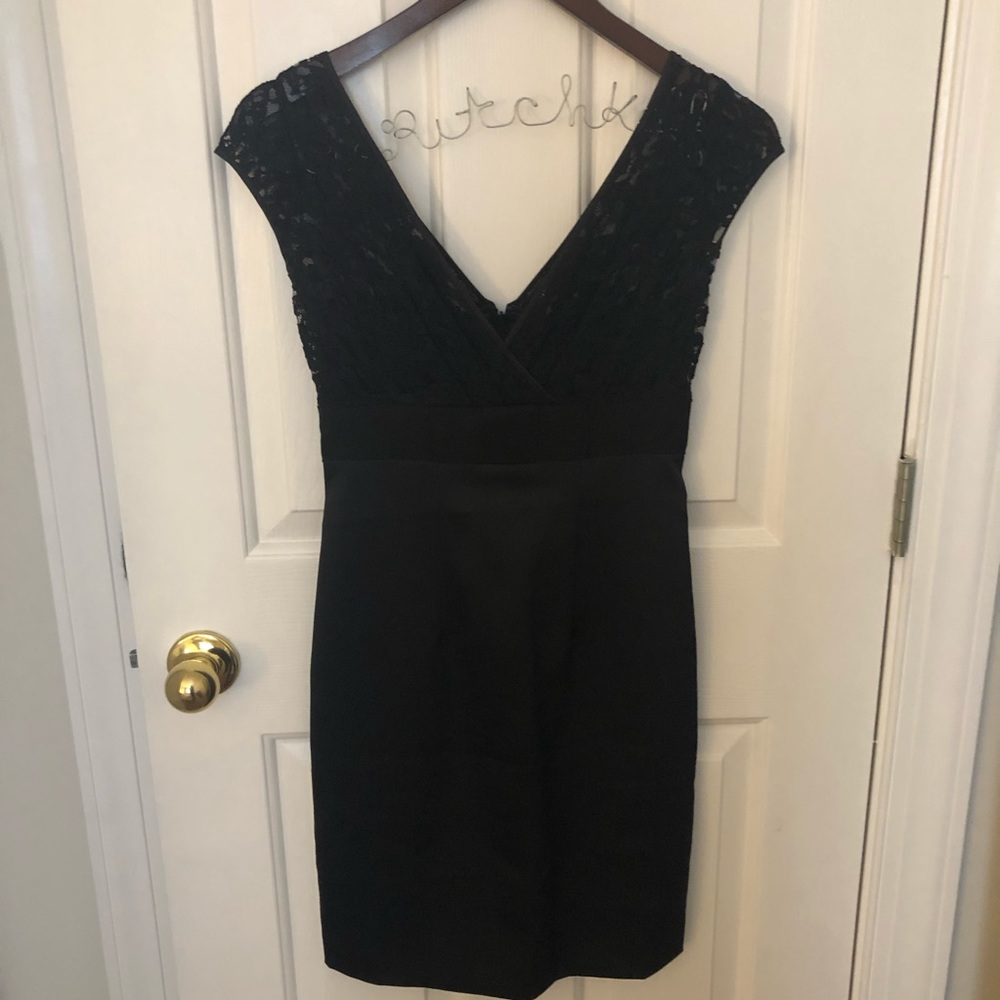 Black Banana Republic Dress with Lace Cap Sleeves